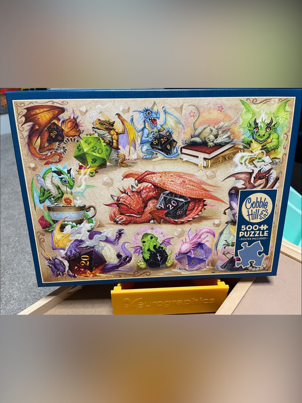 Cobb Hill 500 piece Puzzle – Colorful Dragon Dice Scene (Multicolor)